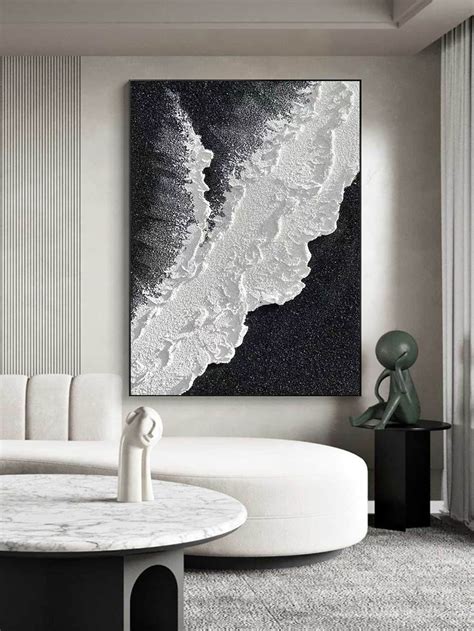 large black and white painting